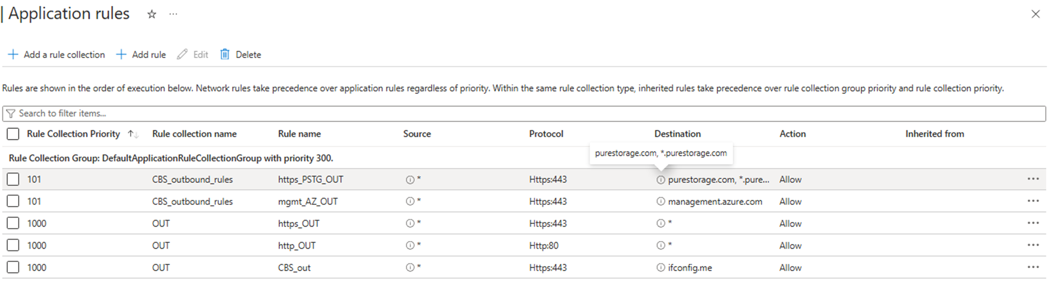 Application rules in Azure Firewall (TLS inspection)