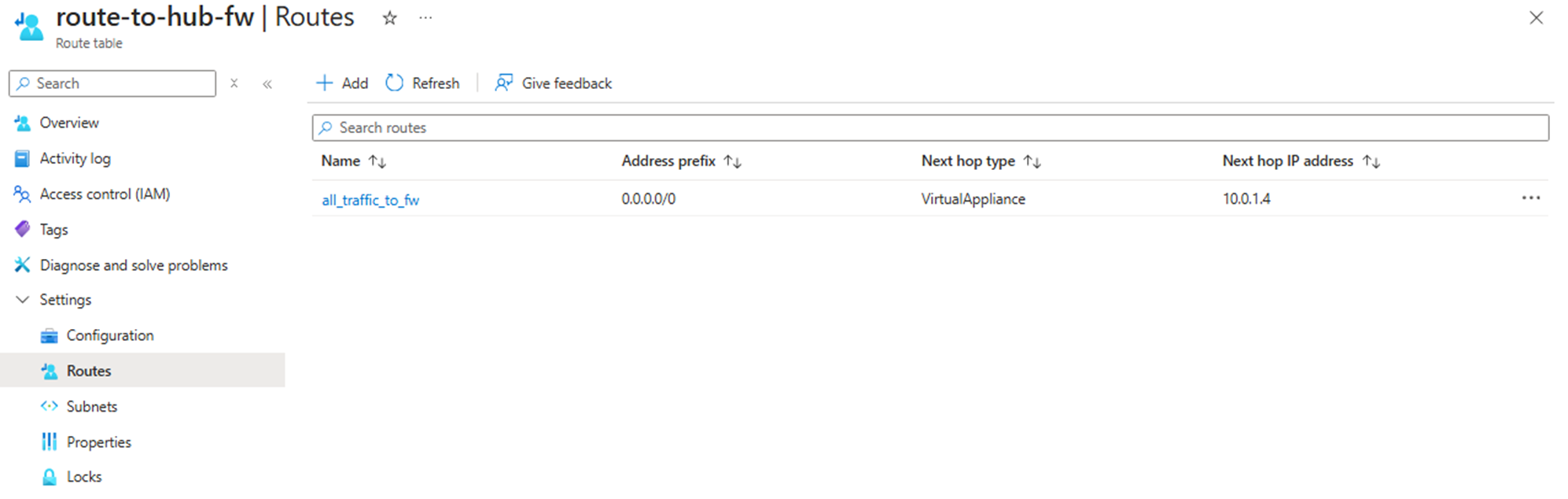 Forced tunneling to Azure Firewall via UDR