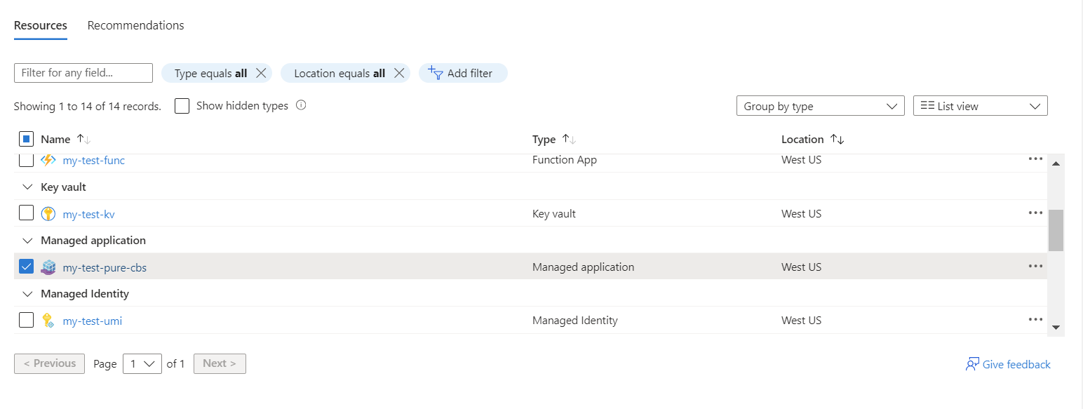Managed Application resource representing a solution deployed from Azure Marketplace